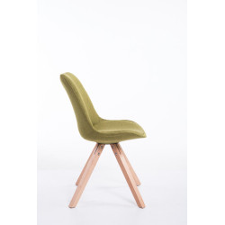 Silla visita Toulouse Square en Tela Verde,Natural (roble)