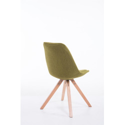 Silla visita Toulouse Square en Tela Verde,Natural (roble)