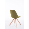 Silla visita Toulouse Square en Tela Verde,Natural (roble)