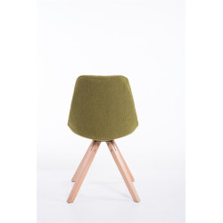 Silla visita Toulouse Square en Tela Verde,Natural (roble)