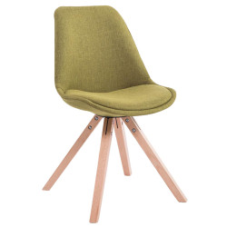 Silla visita Toulouse Square en Tela Verde,Natural (roble)