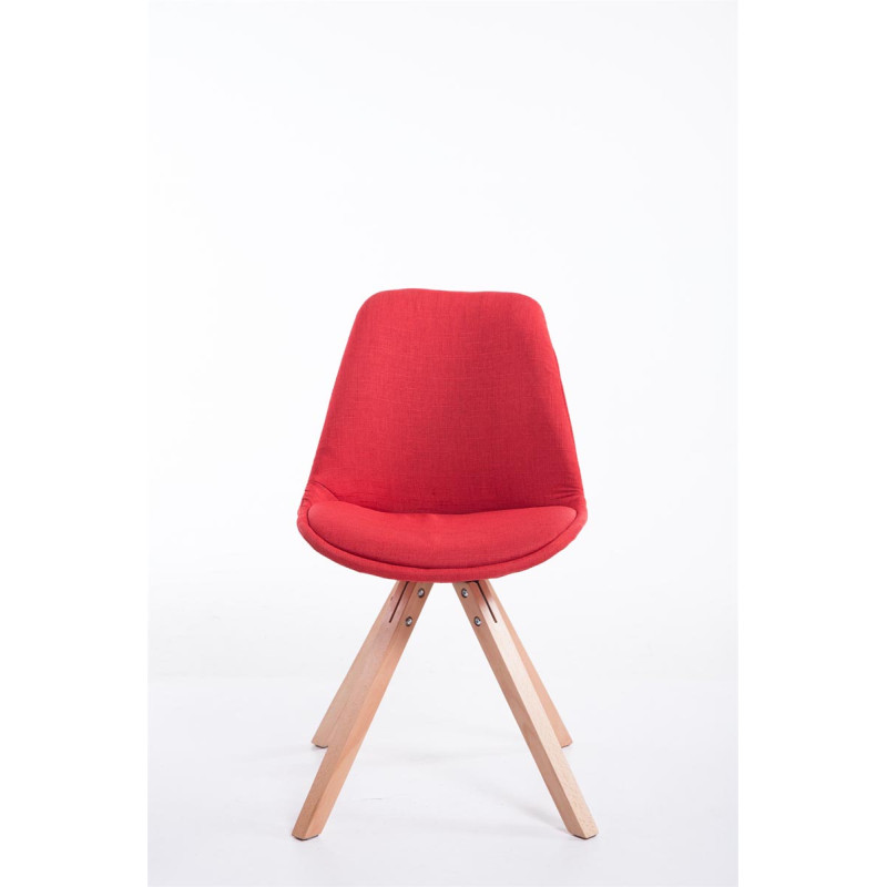 Silla visita Toulouse Square en Tela Rojo,Natural (roble)