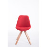 Silla visita Toulouse Square en Tela Rojo,Natural (roble)