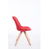 Silla visita Toulouse Square en Tela Rojo,Natural (roble)