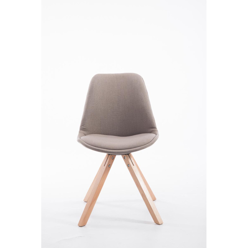 Silla visita Toulouse Square en Tela Gris topo,Natural (roble)