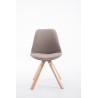 Silla visita Toulouse Square en Tela Gris topo,Natural (roble)
