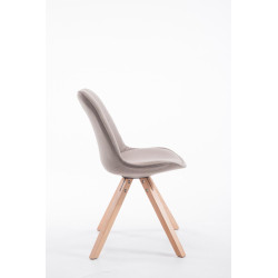 Silla visita Toulouse Square en Tela Gris topo,Natural (roble)