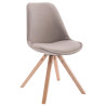 Silla visita Toulouse Square en Tela Gris topo,Natural (roble)