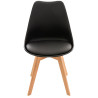 Silla Linares En Estilo Nórdico Negro,Plástico