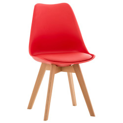 Silla Linares En Estilo Nórdico Rojo,Plástico