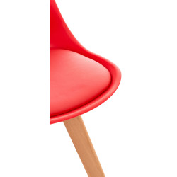 Silla Linares En Estilo Nórdico Rojo,Plástico
