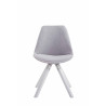 Silla visita Toulouse Square en Tela Gris,Blanco (roble)