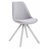 Silla visita Toulouse Square en Tela Gris,Blanco (roble)