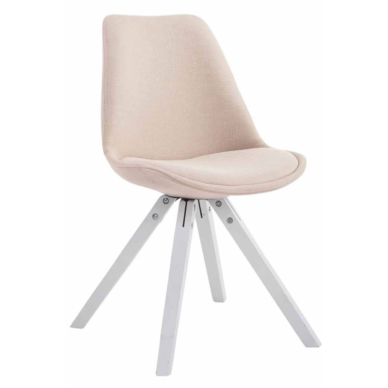 Silla visita Toulouse Square en Tela Crema,Blanco (roble)