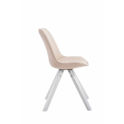Silla visita Toulouse Square en Tela Crema,Blanco (roble)