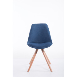 Silla visita Toulouse Rund en Tela Azul,Natural (roble)