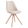 Silla visita Toulouse Rund en Tela Crema,Natural (roble)