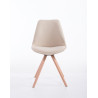 Silla visita Toulouse Rund en Tela Crema,Natural (roble)