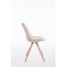Silla visita Toulouse Rund en Tela Crema,Natural (roble)