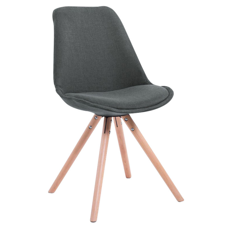 Silla visita Toulouse Rund en Tela Gris oscuro,Natural (roble)