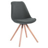 Silla visita Toulouse Rund en Tela Gris oscuro,Natural (roble)