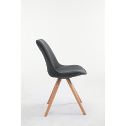 Silla visita Toulouse Rund en Tela Gris oscuro,Natural (roble)