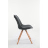 Silla visita Toulouse Rund en Tela Gris oscuro,Natural (roble)