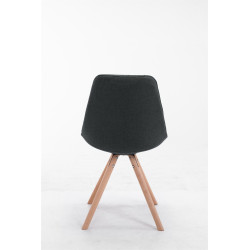 Silla visita Toulouse Rund en Tela Gris oscuro,Natural (roble)