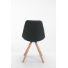 Silla visita Toulouse Rund en Tela Gris oscuro,Natural (roble)