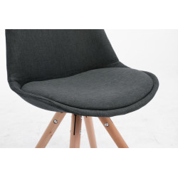 Silla visita Toulouse Rund en Tela Gris oscuro,Natural (roble)