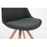Silla visita Toulouse Rund en Tela Gris oscuro,Natural (roble)