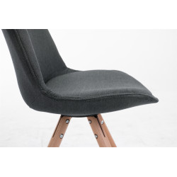 Silla visita Toulouse Rund en Tela Gris oscuro,Natural (roble)