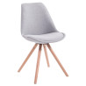 Silla visita Toulouse Rund en Tela Gris,Natural (roble)