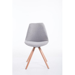 Silla visita Toulouse Rund en Tela Gris,Natural (roble)