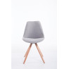 Silla visita Toulouse Rund en Tela Gris,Natural (roble)