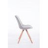 Silla visita Toulouse Rund en Tela Gris,Natural (roble)