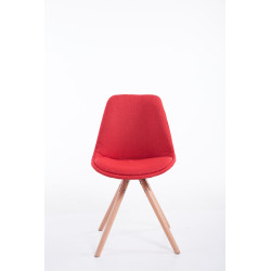 Silla visita Toulouse Rund en Tela Rojo,Natural (roble)
