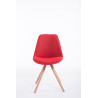 Silla visita Toulouse Rund en Tela Rojo,Natural (roble)