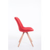 Silla visita Toulouse Rund en Tela Rojo,Natural (roble)