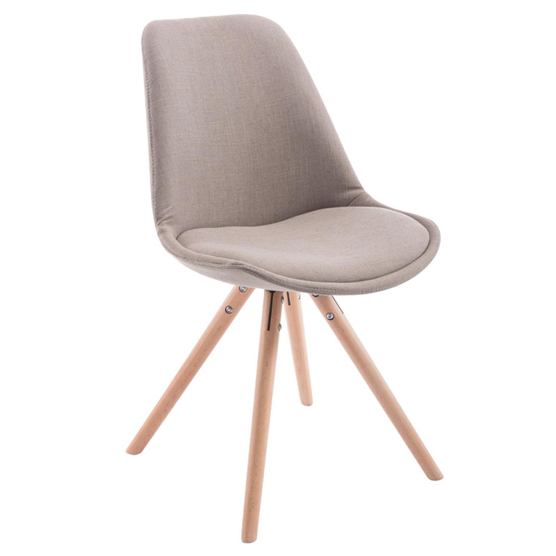 Silla visita Toulouse Rund en Tela Gris topo,Natural (roble)