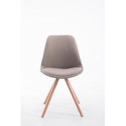 Silla visita Toulouse Rund en Tela Gris topo,Natural (roble)