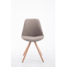 Silla visita Toulouse Rund en Tela Gris topo,Natural (roble)