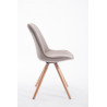 Silla visita Toulouse Rund en Tela Gris topo,Natural (roble)