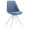 Silla visita Toulouse Rund en Tela Azul,Blanco (roble)