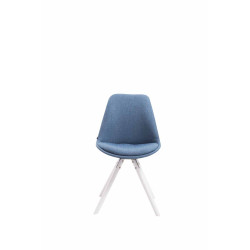 Silla visita Toulouse Rund en Tela Azul,Blanco (roble)