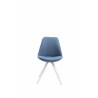 Silla visita Toulouse Rund en Tela Azul,Blanco (roble)