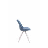 Silla visita Toulouse Rund en Tela Azul,Blanco (roble)