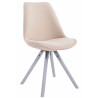 Silla visita Toulouse Rund en Tela Crema,Blanco (roble)