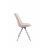 Silla visita Toulouse Rund en Tela Crema,Blanco (roble)