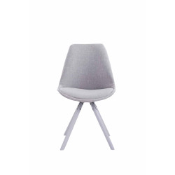 Silla visita Toulouse Rund en Tela Gris,Blanco (roble)